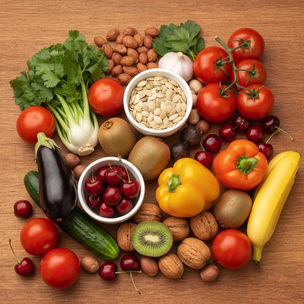 Berbagai sayuran dan buah-buahan segar